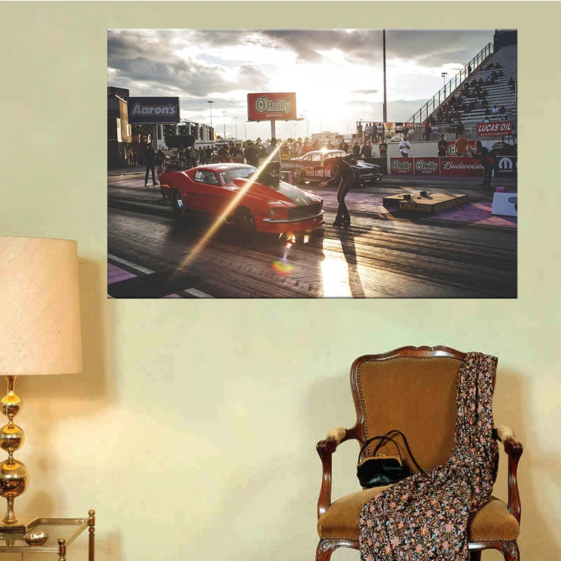 

Race Drag Racing Rally Car Canvas Painting Modern Interior Decoration Painting
