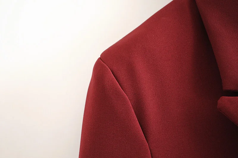 Элегантные женские свободные блейзеры ZXQJ 2020 модные винтажные бордовые костюмы