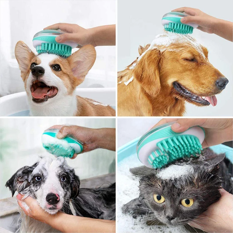 

Pet Dog Bath Brush 2-in-1 Pet SPA Massage Comb Soft Silicone Dogs Cats Shower Hair Grooming Comb Dog Cleaning Tool Pet Supplies