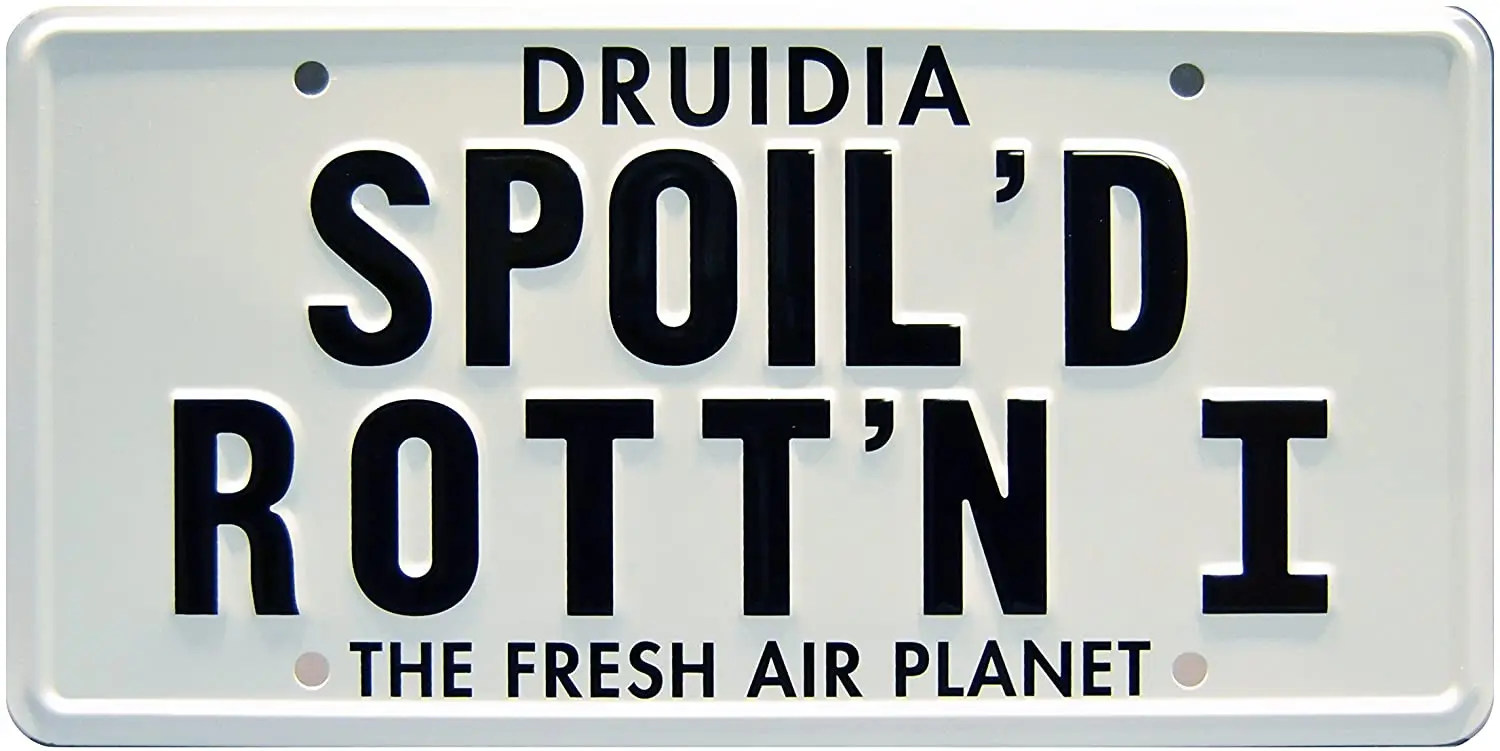 

Celebrity Machines Spaceballs | Spoiled Rotten | Metal Stamped License Plate