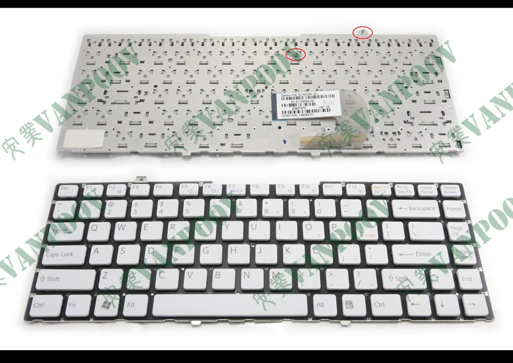 

Новая клавиатура для ноутбука Sony Vaio VGN FW FW17 FW19 FW48 FW58 FW590 Series (без рамки), белая, США-148084721