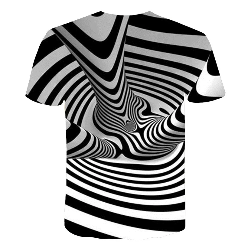 

All Over Print 3D T Shirt boys girls Funny tshirt Black and White Spiral Pattern Graphic kids t-Shirt