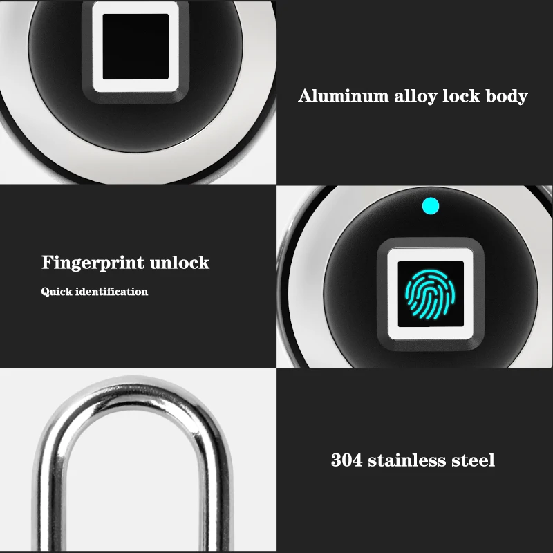 

Fingerprint Lock Bluetooth Smart Electric Lock Door Footprint Padlock Locker Box File Cabinet Drawer Padlock