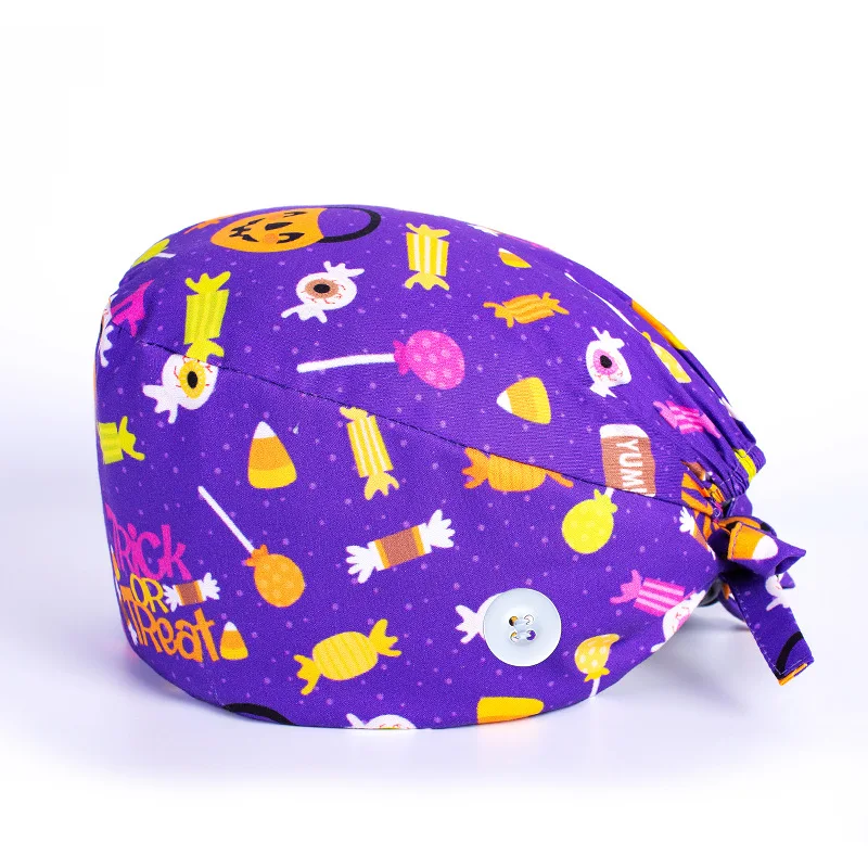 

Doctor Nurse Scrub Cap Heart Button Mask Holder Cartoon Bouffant Cap