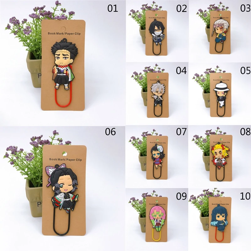 

Anime Demon Slayer Lovely Cute Cartoon PVC Soft Glue Pin Paper Clip Bookmark Ghost Slayer's Blade Large Silicone