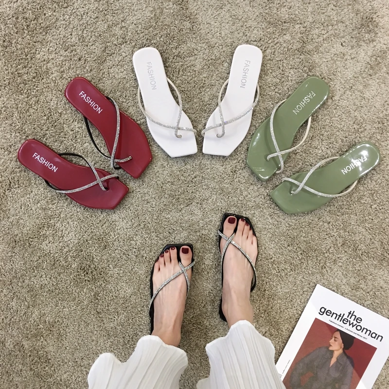 

DLEK Sandals Summer Woman Crystal 2021 New Fashion Beach Flip Flops Outside Korean Style Causal Modern Female Shoes