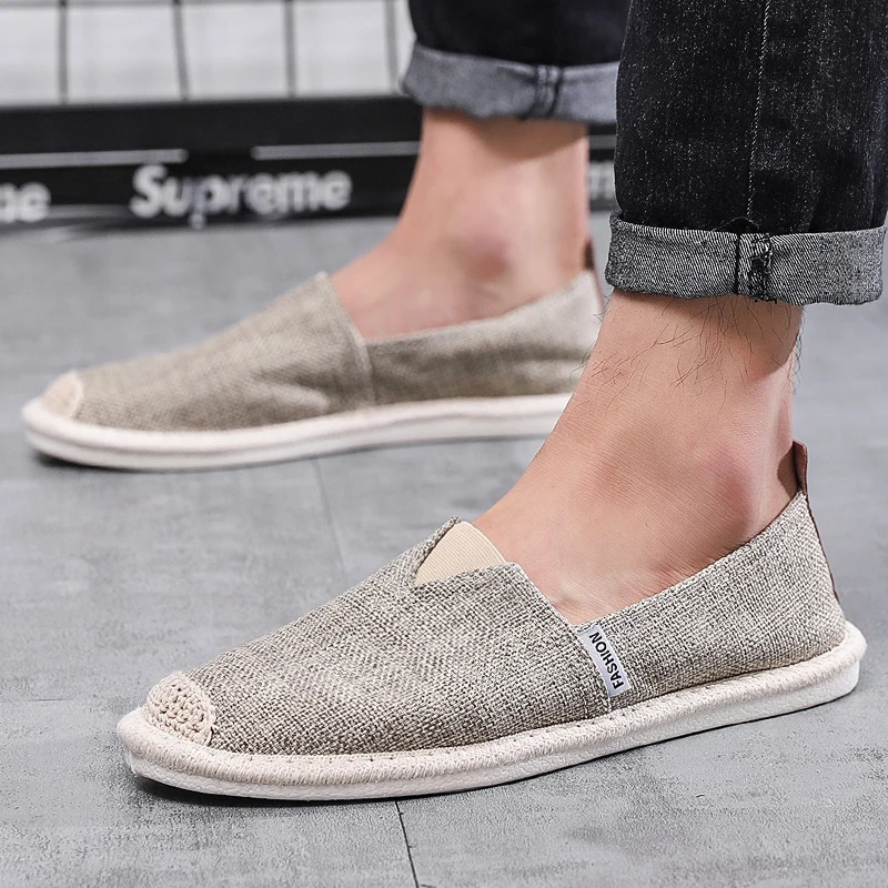 GUDERIAN New Men Fisherman Shoes Breathable Canvas Slip-On Casual Flat Sneakers Espadrilles Calzado Hombre | Обувь