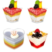 2550pcs reusable plastic cups 60ml120ml portion trapezoidal dessert cups mini food container for jelly yogurt mousses tool