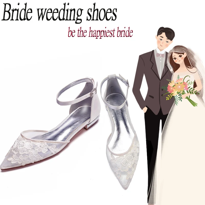 

MarHermoso Woemns обувь на плоской подошве Ремешок на щиколотке свадебные туфли для невесты с острым носком потока каблук обувь Классическая обувь ...