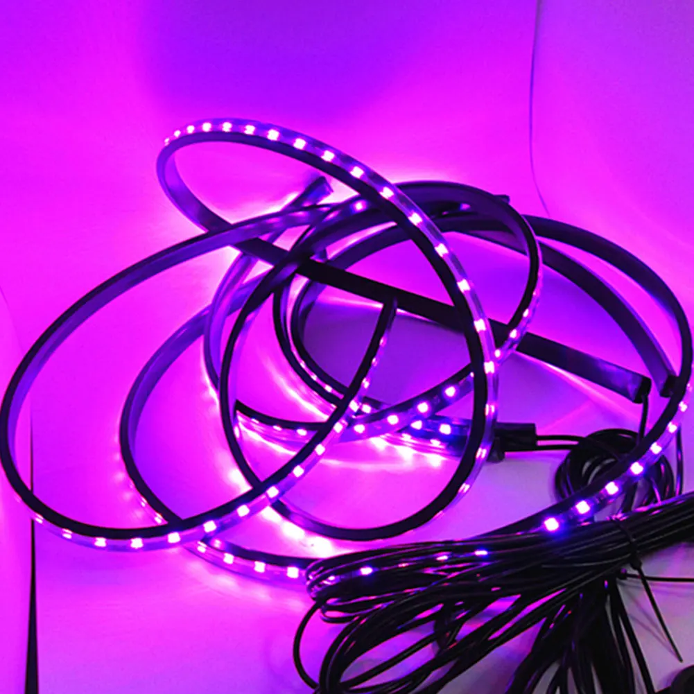 

One Drag Four 90cm + 120cm LED RGB Remote Control Lights Interior Flash Strobe