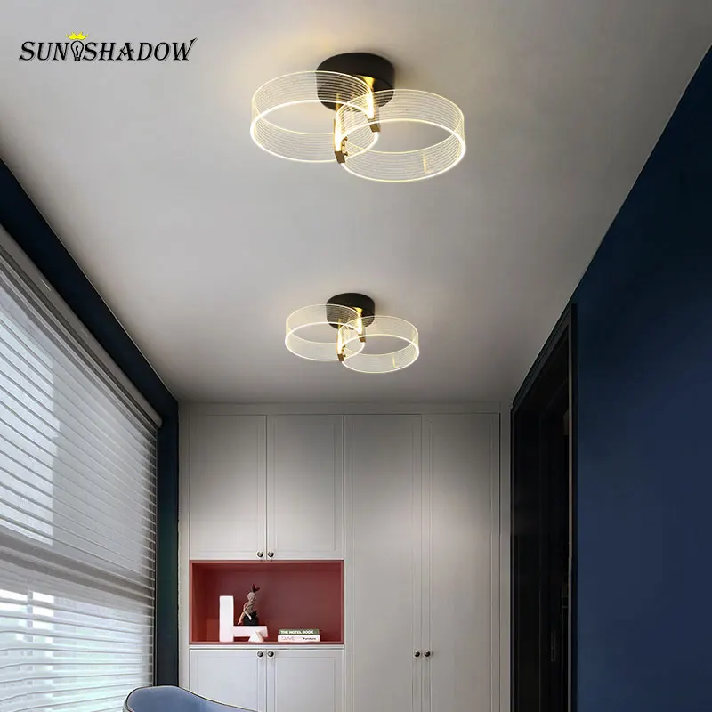 

Потолочная современная светодиодная люстра, акриловый светильник для спальни, гостиной, коридора, освещение для коридора, 110 В, 220 В