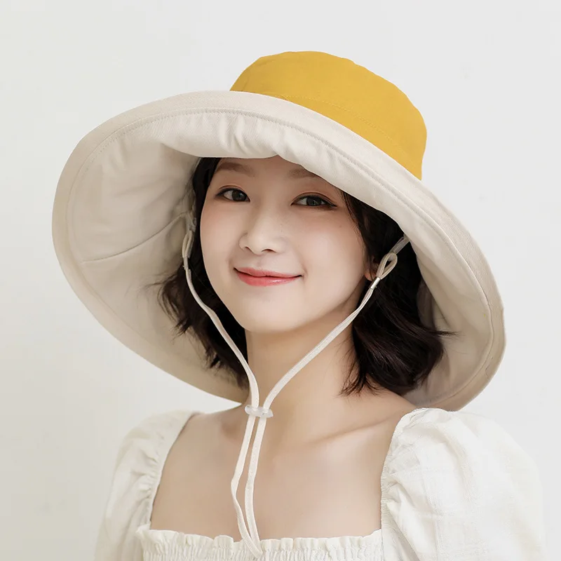 Двусторонняя шляпа с широкими полями для мужчин и женщин однотонная