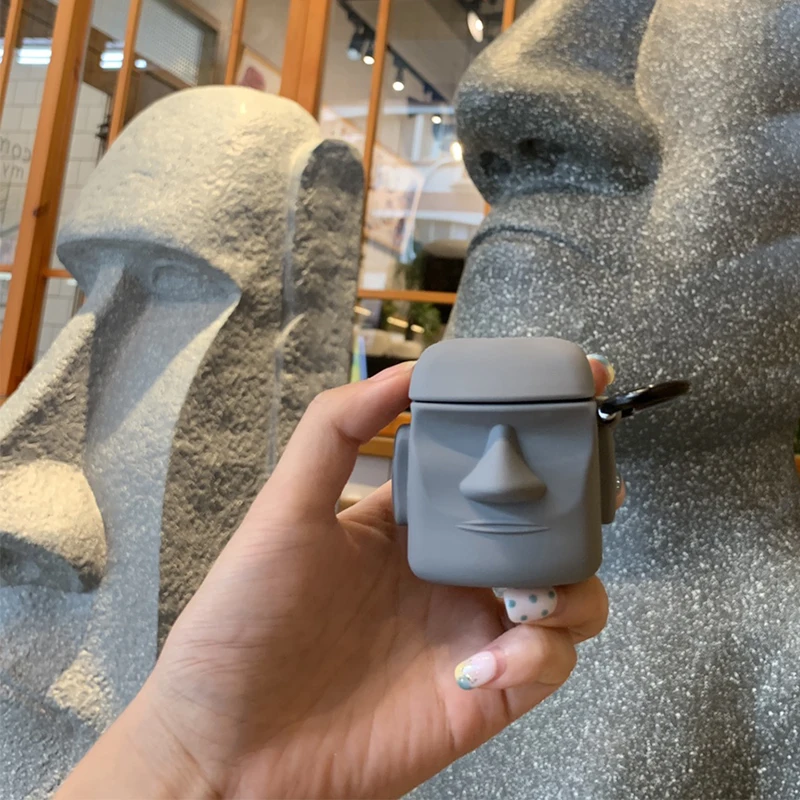 Винтажный чехол с изображением каменной статуи для Apple Airpods 2/1 роскошный