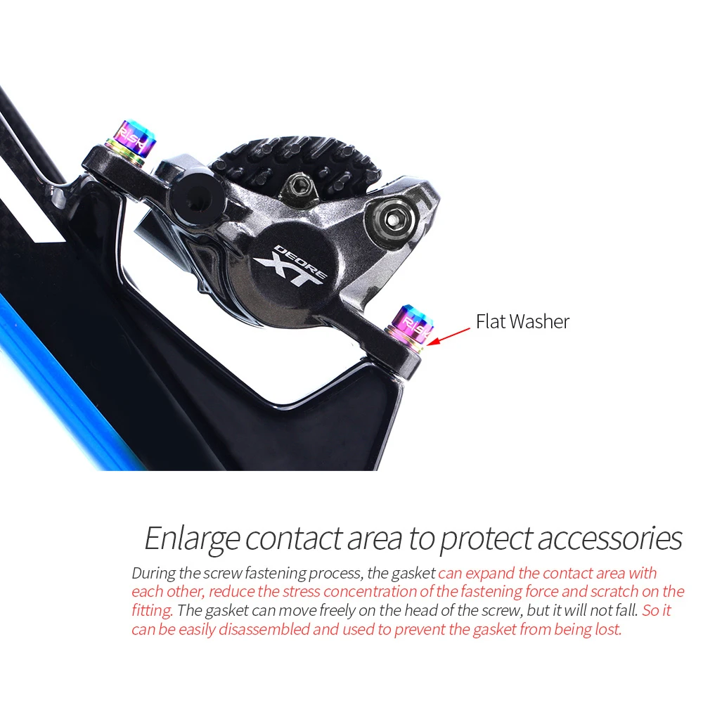 RISK 10 шт./компл. дорога горный велосипед из титанового сплава плоская шайба для M5 /