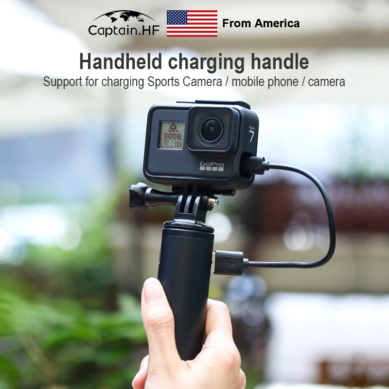 US Captain BG 2 Мощность 6800 мА · ч Ручка для Gopro Уличной Съемки Черный Портативный Экшн