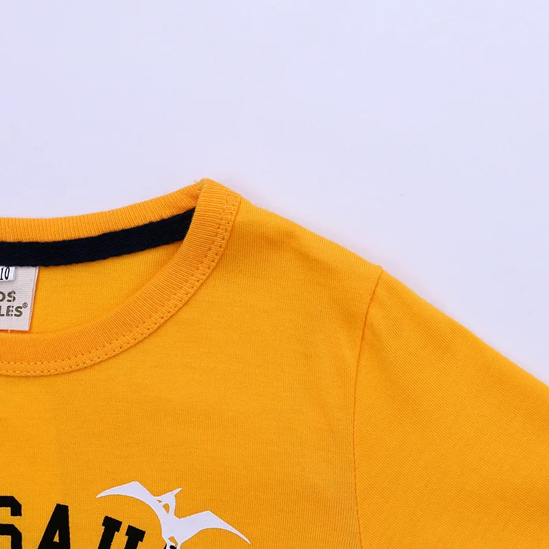 Футболка с длинными рукавами и динозавром для мальчиков на лето-осень-весну