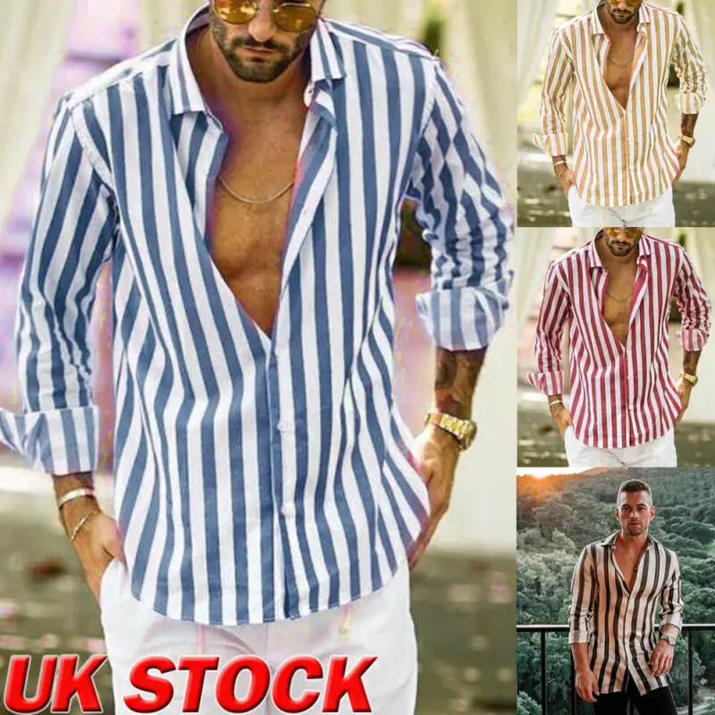 2019 Новые мужские модные хлопковые льняные рубашки с длинными рукавами Летняя