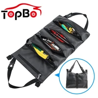 foldable car seat back storage bag pu leather multifunctional tools pouch roll up bag zipper hanging organizer holder bucket