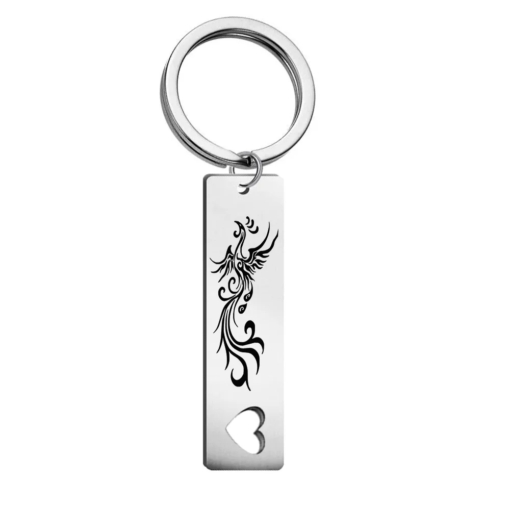 Оригинальный брелок из нержавеющей стали подвеска с рисунком дракона и феникса