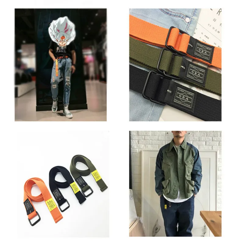 

Retro Waistband Men and Women Versatile Non-Porous Pant Belt Cool Durable Students Black Ring Letter Printed Jeans Belts punk