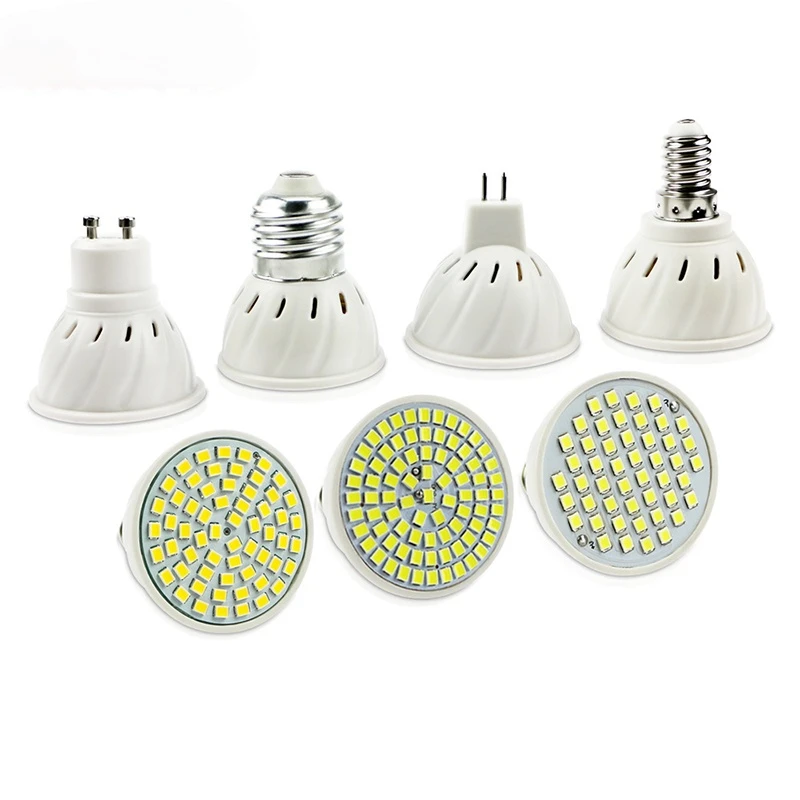 

E27 E14 MR16 GU10 Lampada LED Bulb 220V 240V Bombillas LED Lamp Spotlight 48 60 80 LED 2835 SMD Lampara Spot Cfl