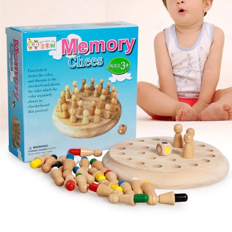 

Genuine Wooden Memory Match Stick Chess Children Kids Puzzle Educational Color Cognitive Ability Brain Training Toys Fun Block