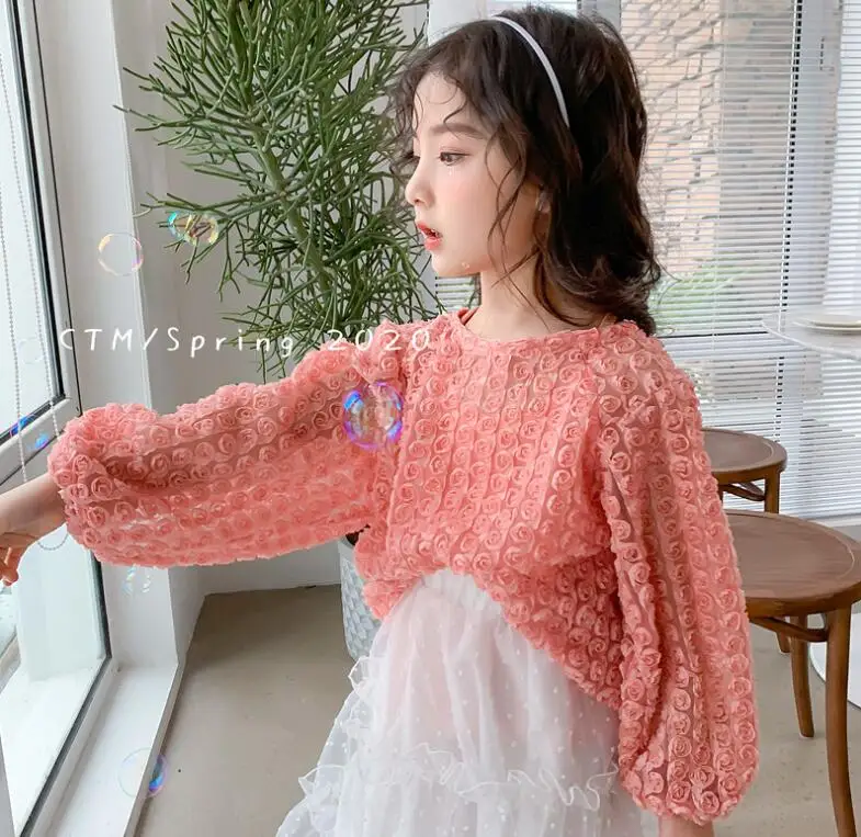 2020 Весенняя Милая футболка с цветочным рисунком для маленьких девочек модный