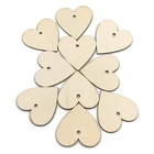 Необработанные деревянные круги в форме сердца 10-100 мм, деревянные чипы для настольных игр, искусства и ремесла, украшения, Декор