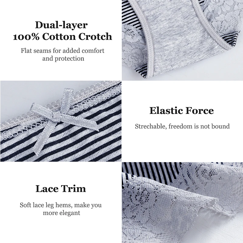 Comsoft 5pcs/Lot Women's Panties Soft Cotton Seamless Underwear Set Solid Color Breathable Girls Ladies Lingerie Pants