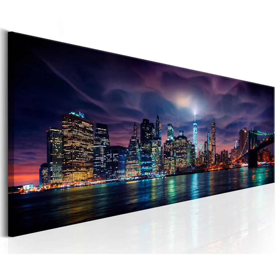 

New York Night Landscape Large 5D DIY Diamond Painting Full Rhinestone Embroidery Mosaic Needlework Home Decor Gift