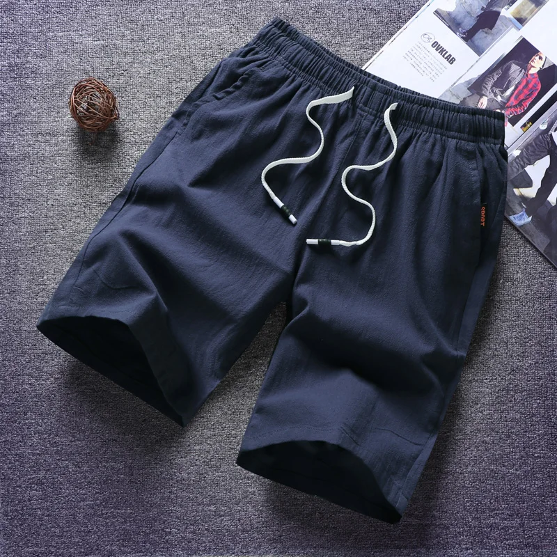 

2021 Latest Men's Summer Fashion Casual Shorts Bermuda Black Shorts Cotton Fashion Style Men's Belted Elastic waistband Shorts