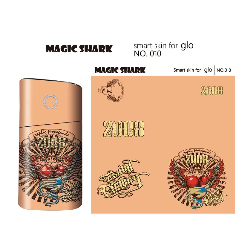 Волшебная Акула, новинка, стерео пленка, наклейка s для Glo, аксессуары для электронной сигареты, защитная крышка, наклейка для Glo, Vape Pod - Цвет: 010
