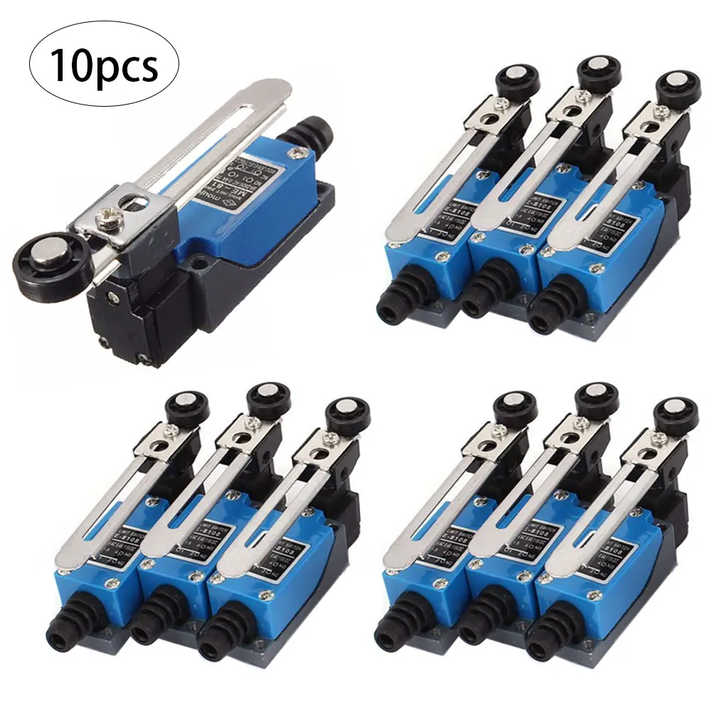 

2021 New Momentary Limit Switch Rotary Adjustable Roller Lever Arm Parts 2NC 2NO ME-8108 10PCS For CNC Mill Laser Plasma