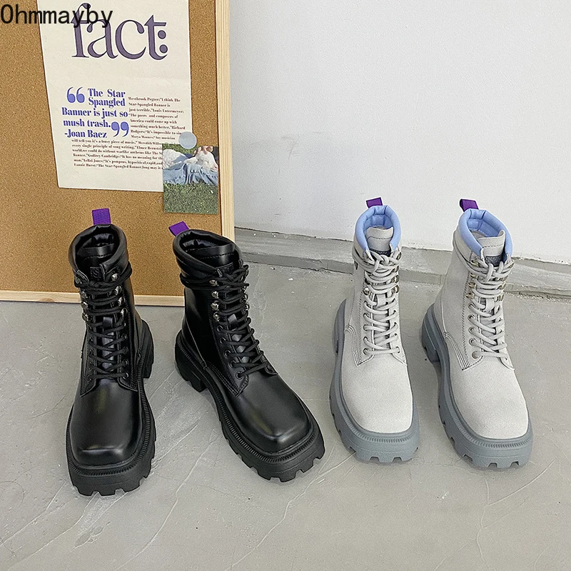 

2022 Winter Motorcycle Boots Women Ankle Booties Cross Strap Bootties British Style Fashion Zippers Short botas de mujer