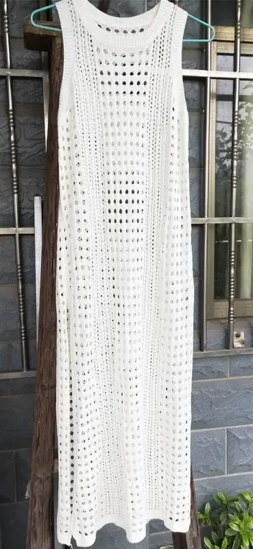 

Swimsuit Bathing Suit Cover Up Polyester Solid Hollow Knitted on Vacation Sexy Bikini Blouse Knitted Skirt 2019 Female Summer