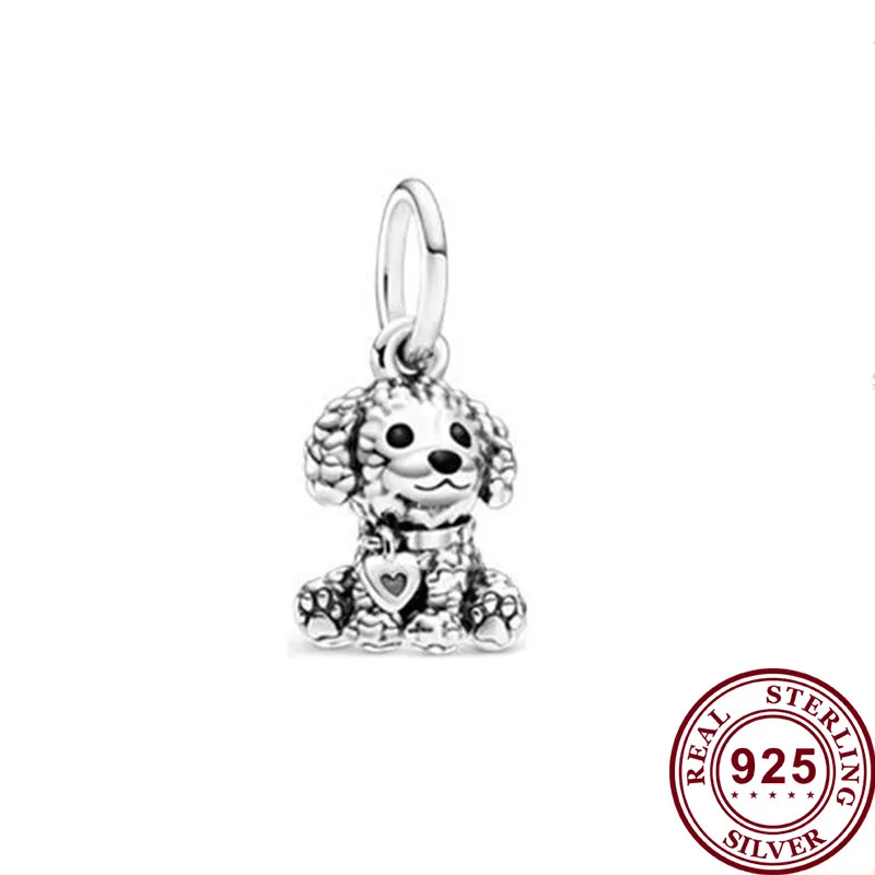 

Original 925 Sterling Silver Charm Creative Cute Dog Pendant Fit Pandora Women Bracelet & Necklace Diy Jewelry