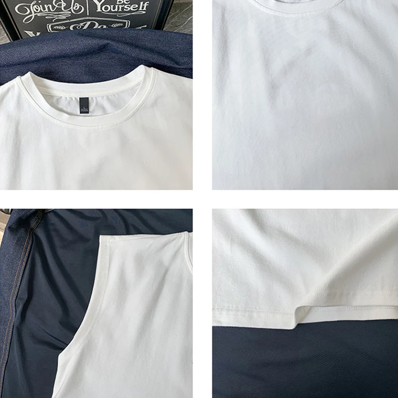 

45KG-100KG Korean Fashion Summer Casual Men's Sleeveless Tank Tops O-Neck Harajuku 100% Cotton Soft Breath Vest Sweatshirt