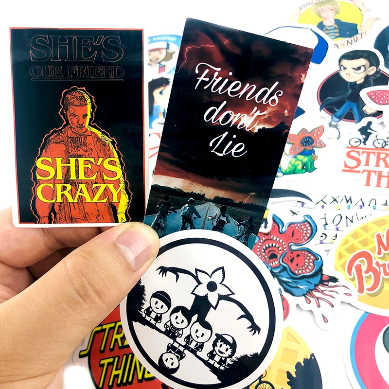 

30Pcs American TV Series Strange Things Sticker For Refrigerator Laptop Snowboard Scrapbook Suitcase Waterproof Graffiti Sticker