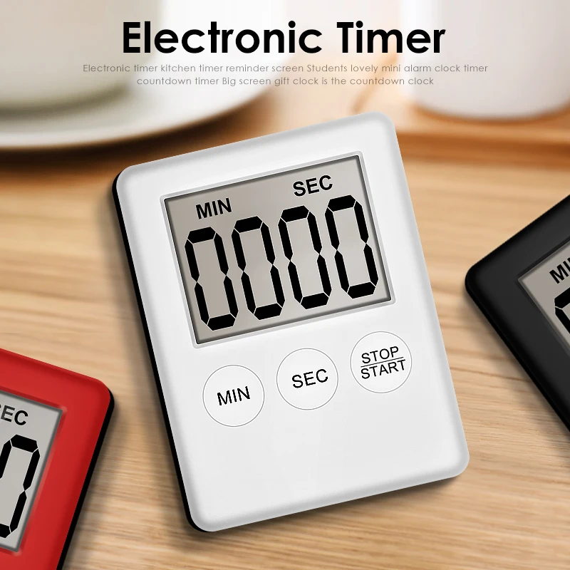 

Kitchen Timer Digital Magnet Kitchen Timer LCD Square Cooking Count Up Countdown Alarm Clock For Cooking