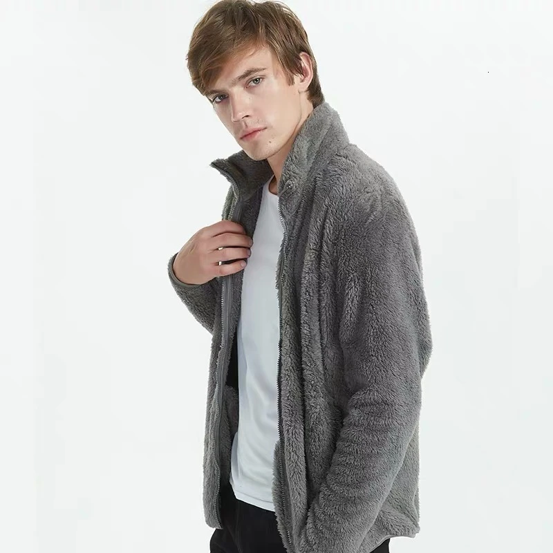 Autumn Winter Fleece Jacket Men Women Coral Velvet Warm Liner Coat Thermal Windproof Outdoor Hiking Climbing Sport | Спорт и