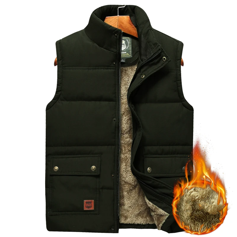 Men's Large Size Clothing Winter Vest Jackets Sleeveless Coat 2021 Fur Fashion Big Size 8xl Male Warm Waistcoat Fleece Vest Men