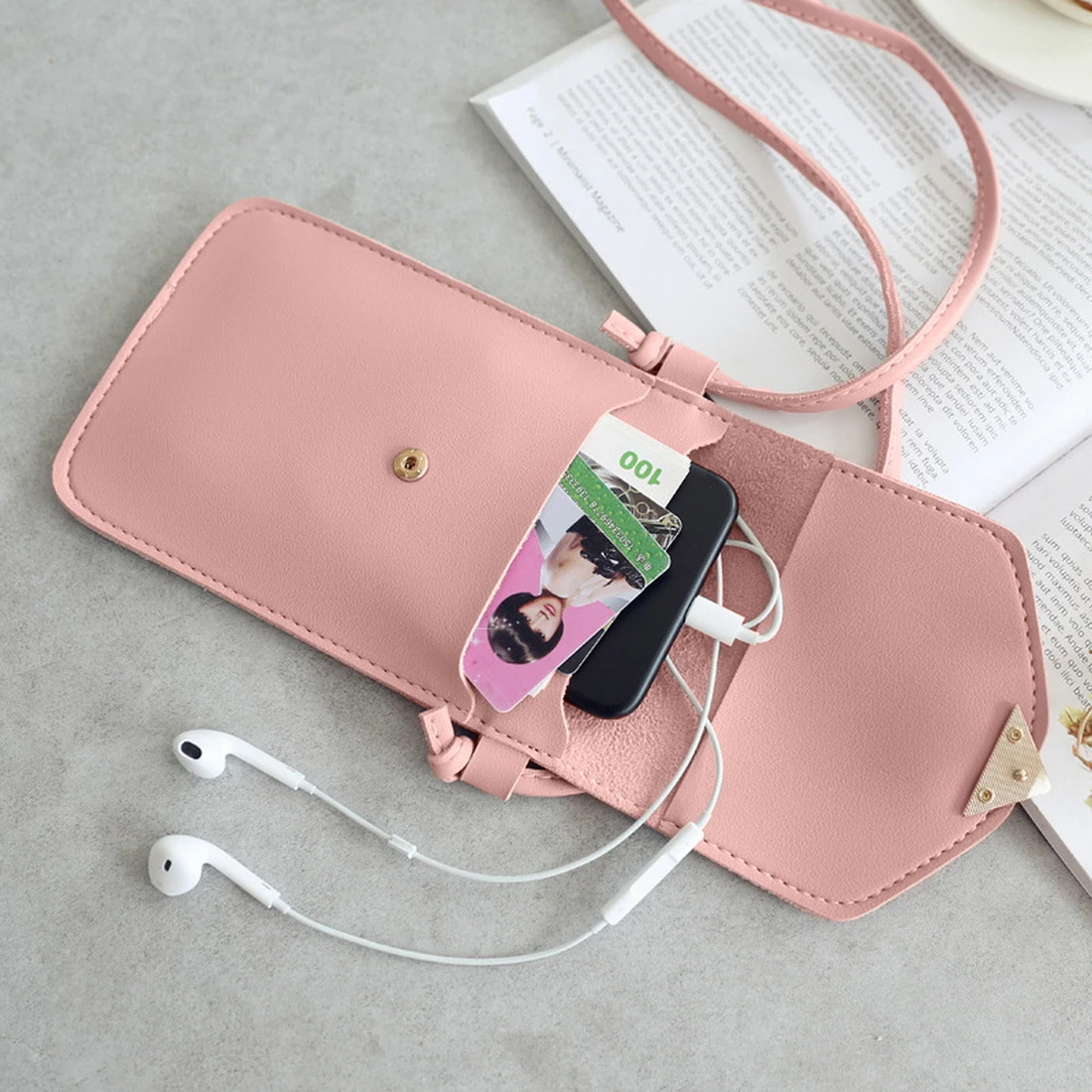 

Women's Phone Purse Simple Bag New Cross Wallets Smart phone Shoulder Light Handbags PU Leather Casual Solid Crossbody Bags