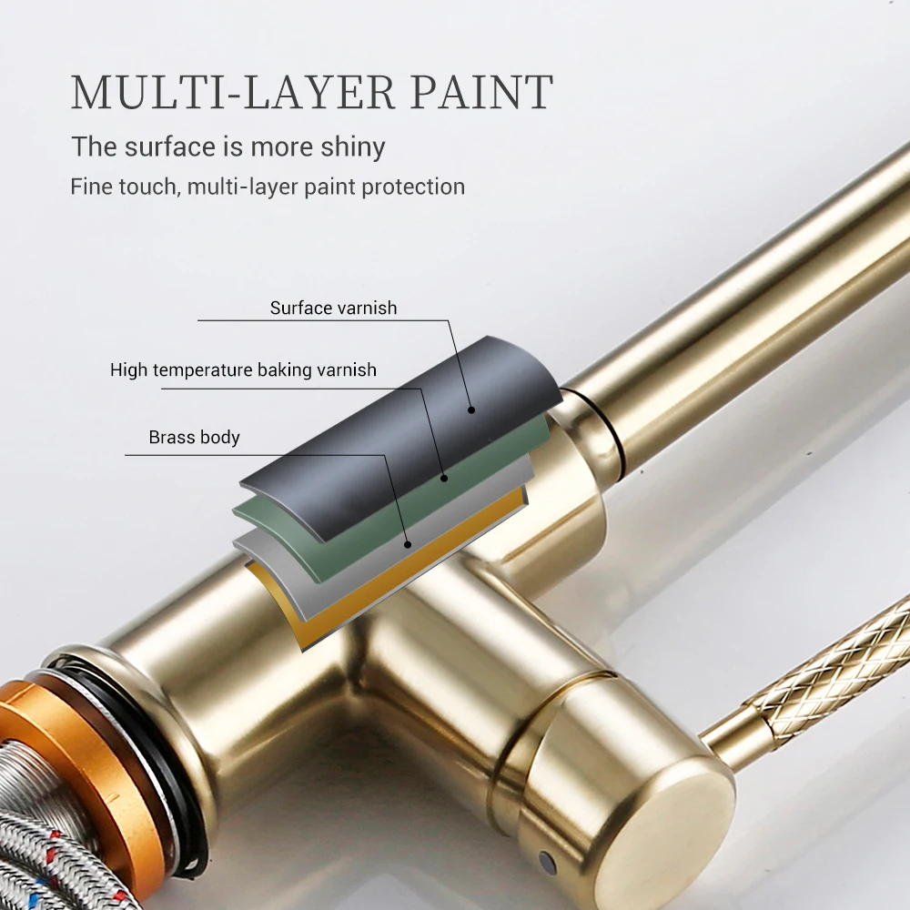 Латунный выдвижной распылитель Bagnolux золотая щетка смеситель для холодной и