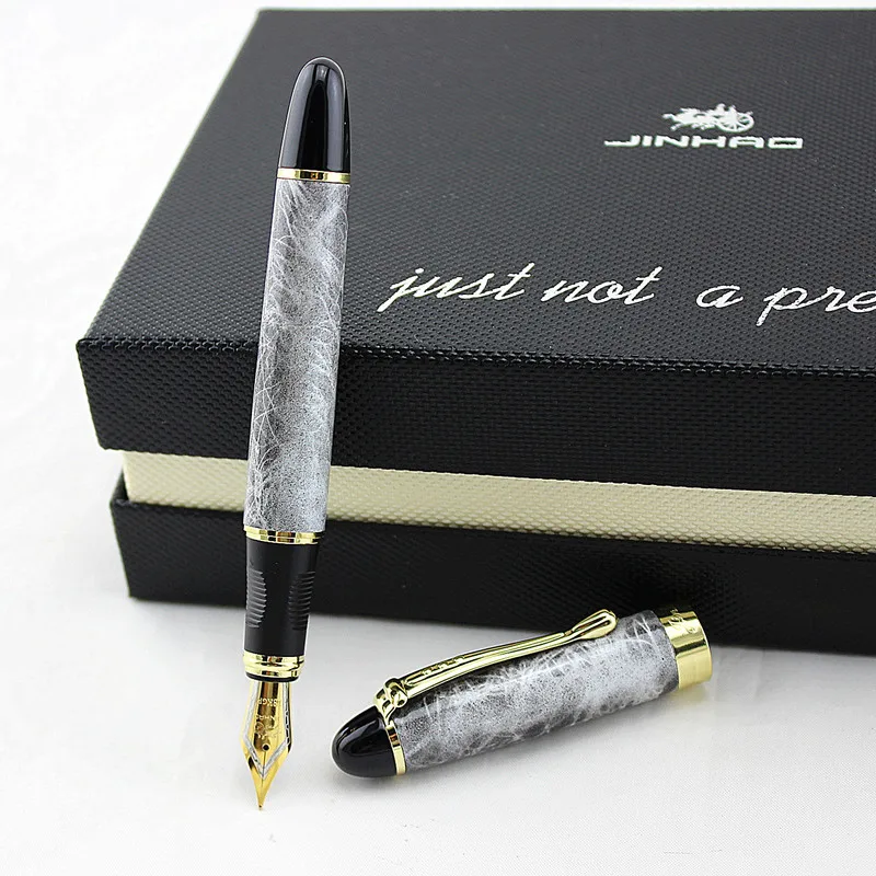 Jinhao X450 Роскошная красная с черной линией перьевая ручка высокого качества металлические чернильные ручки для офисных принадлежностей школьные принадлежности