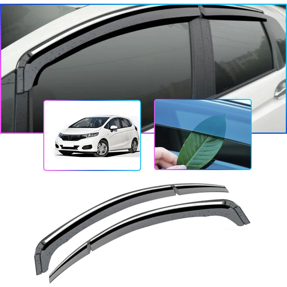 4 шт. автомобильные дефлекторы для дым Honda Fit Jazz Hatchback 2014 2015 2016 2017 2018