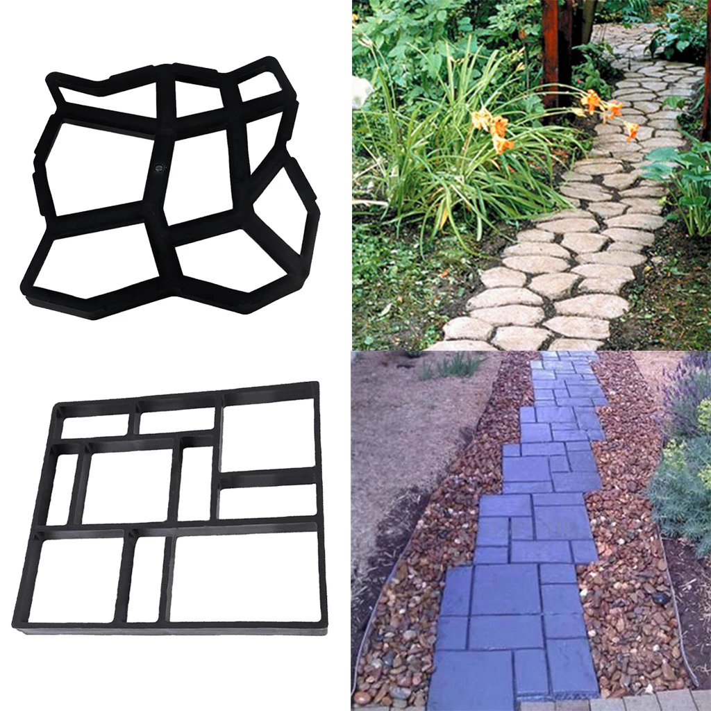 

Reusable Garden Paving Mould Patio Stepping Stone Path Maker Mould Black