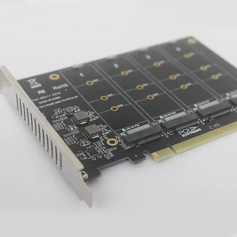 4 in 1 PCIE 16X M.2 Expand Plate Card Solid-State Disk Pcie to NVME 4Port High Speed Four Deck Location | Компьютеры и офис