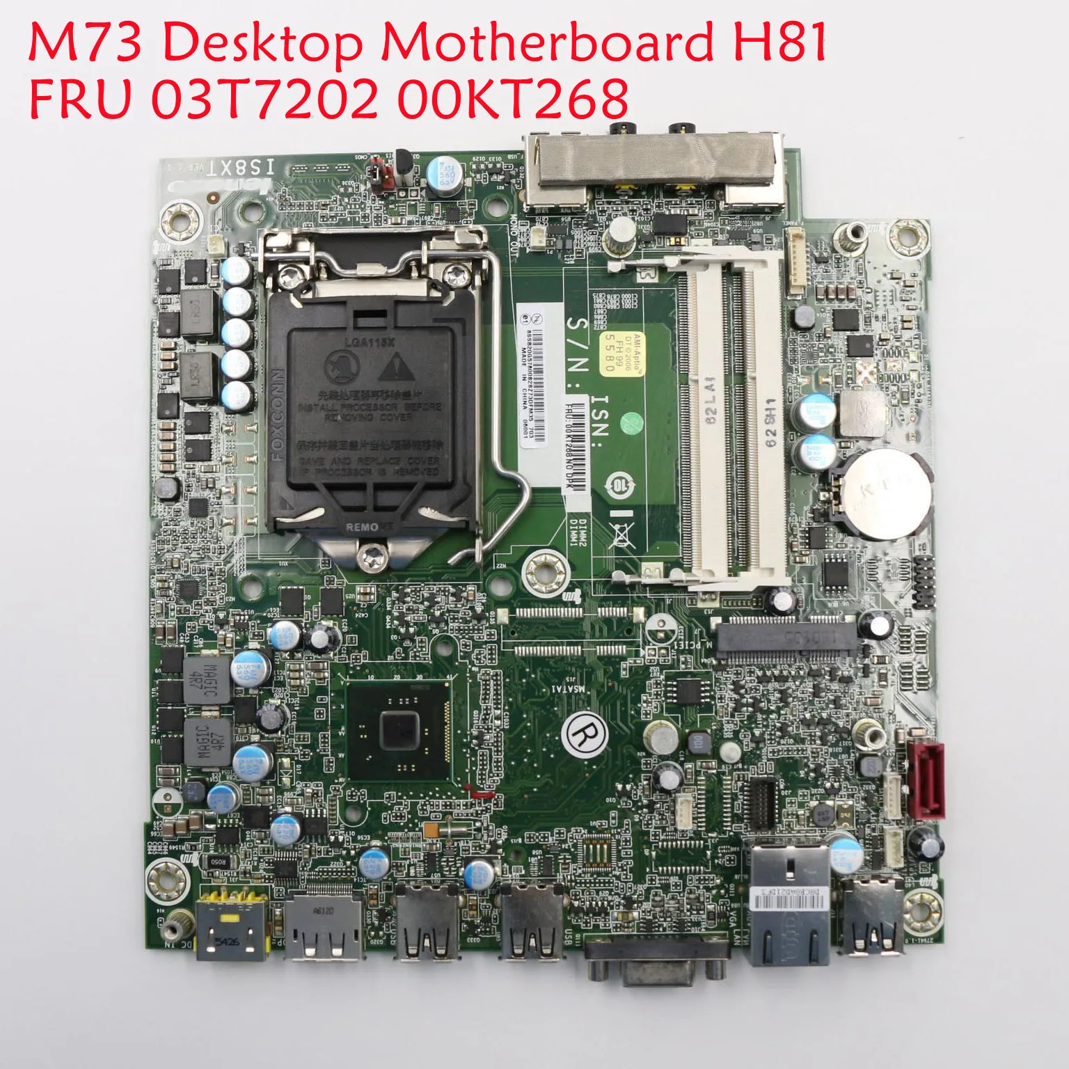Материнская плата для настольного компьютера Lenovo ThinkCentre M73 H81 FRU 03T7202 00KT268 100%