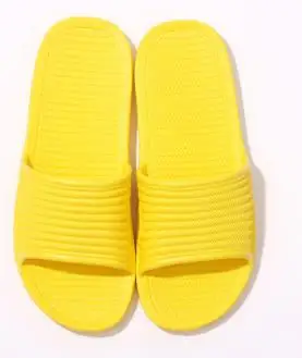 yellow Новинка; женские летние Нескользящие Тапочки для ванной; женские домашние легкие сандалии и тапочки; мужские тапочки; сезон четыре года - Цвет: yellow