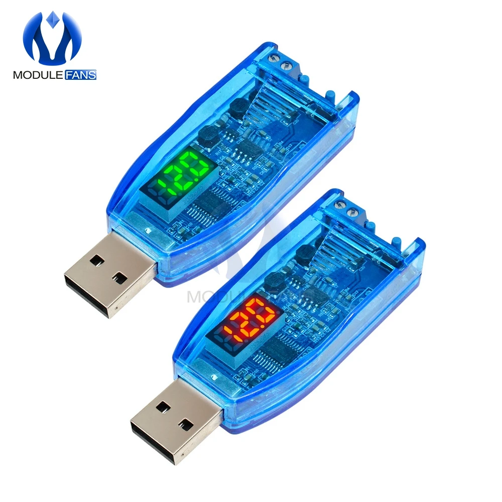 DC-DC 5 В до 3 9 в 12 24 понижающий модуль платы питания USB красный зеленый дисплей